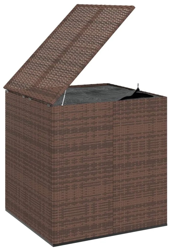 Caixa para almofadões de jardim 100x97,5x104cm vime PE castanho