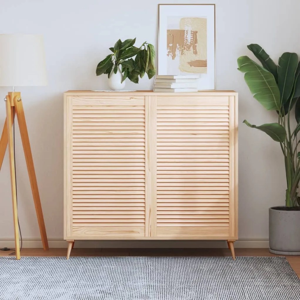 Portas de armário 2 pcs com design de persiana pinho maciço