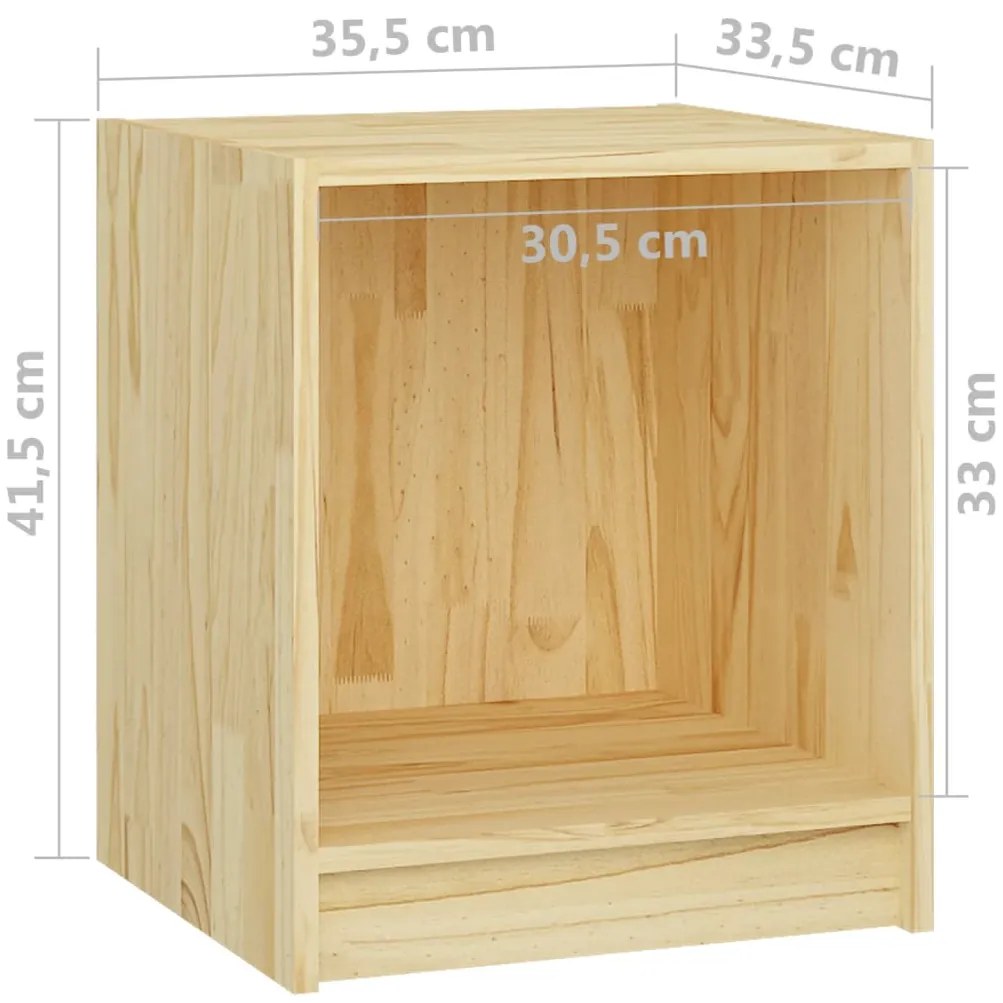 Mesa de cabeceira 35,5x33,5x41,5 cm madeira de pinho maciça