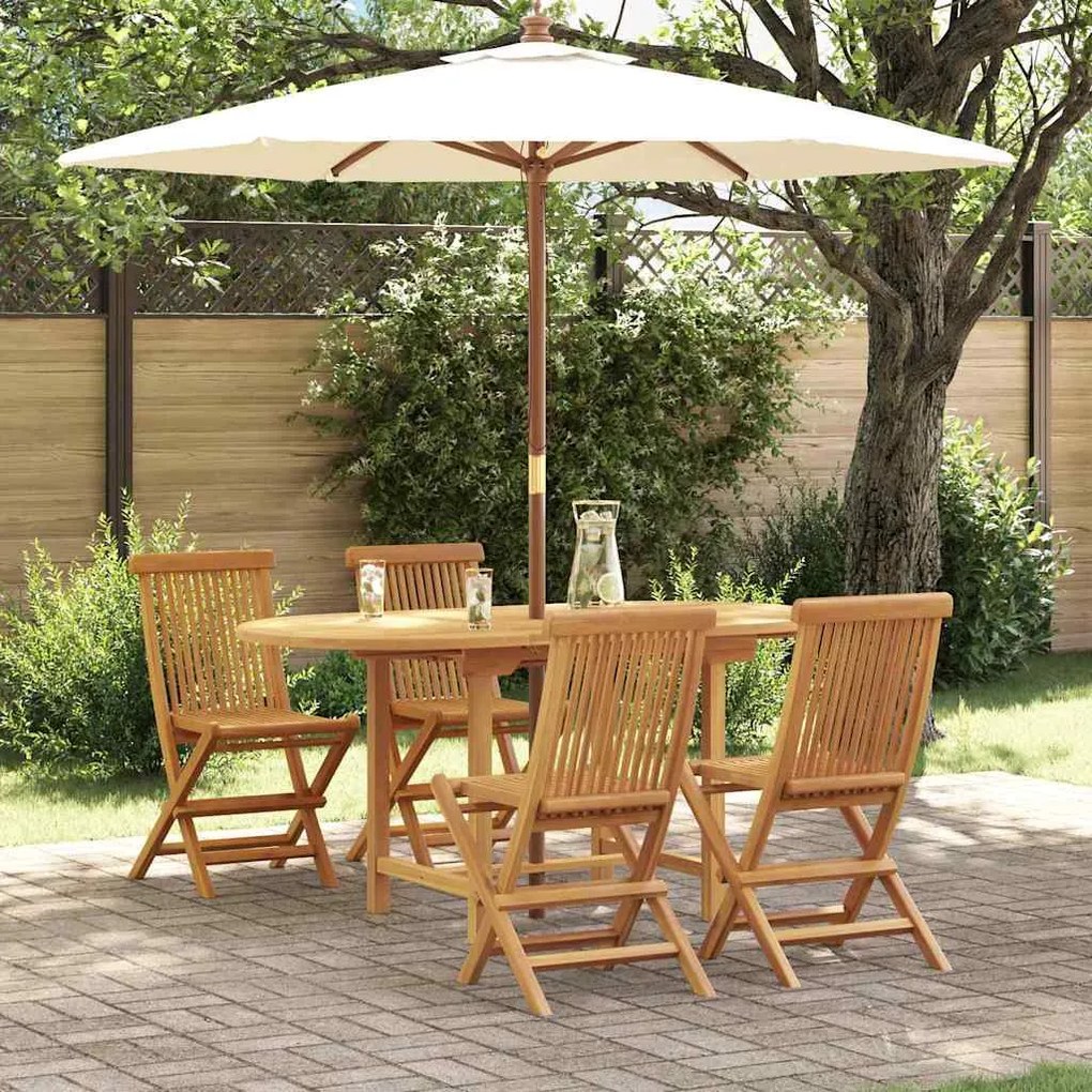 vidaXL Conjunto de Jantar para Jardim 5 pcs Castanho 160 x 80 x 75 cm