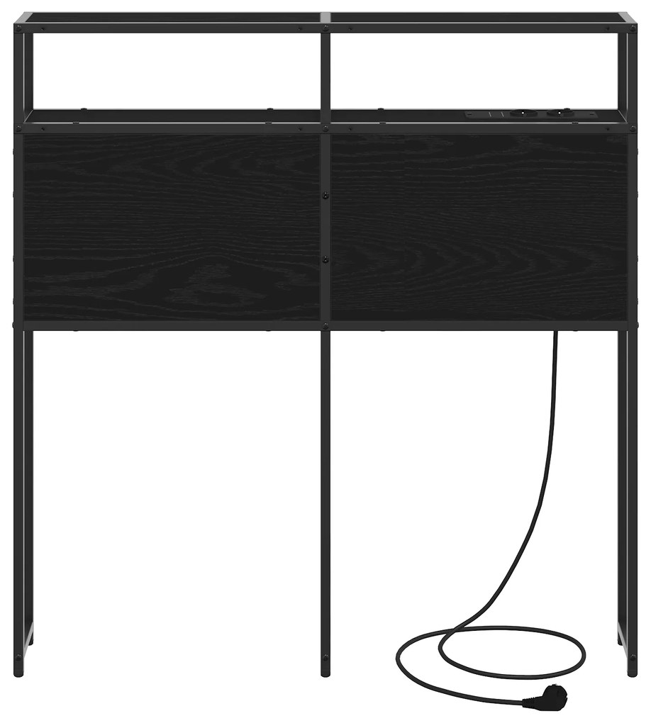 Cabeceira de armazenamento com cabeceira Carvalho preto 75 cm