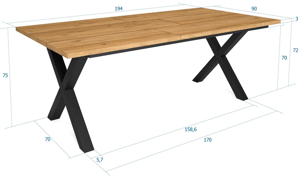 Mesa de sala de jantar | 10 pessoas | 200 | Robusto e estável graças à sua estrutura e pernas sólidas | Ideal para reuniões familiares | Oak | Estilo