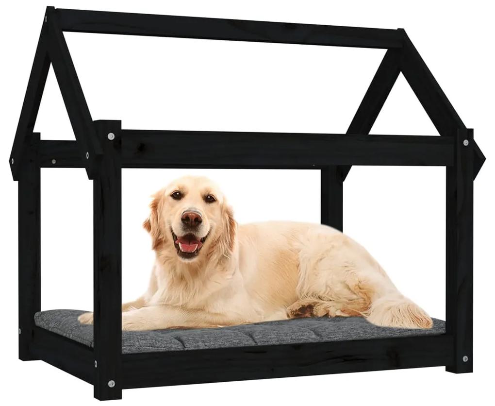 Cama para cães 81x60x70 cm madeira de pinho preto