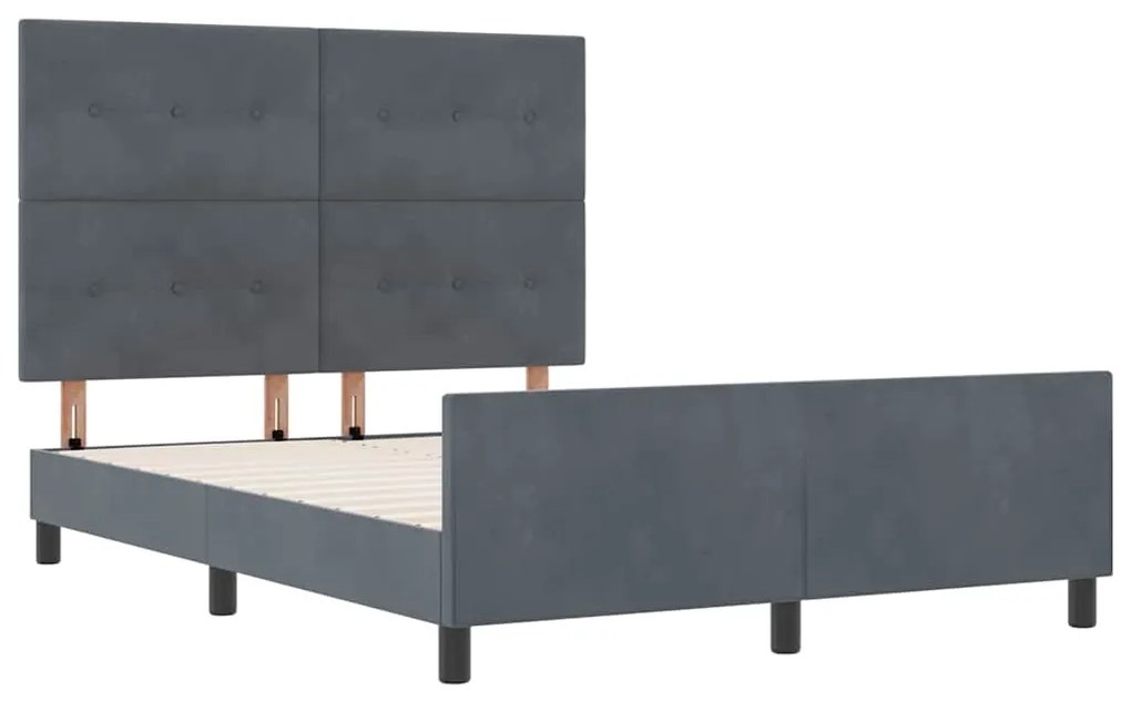 Cama vidaXL Cinza Escuro 160x200 cm Veludo