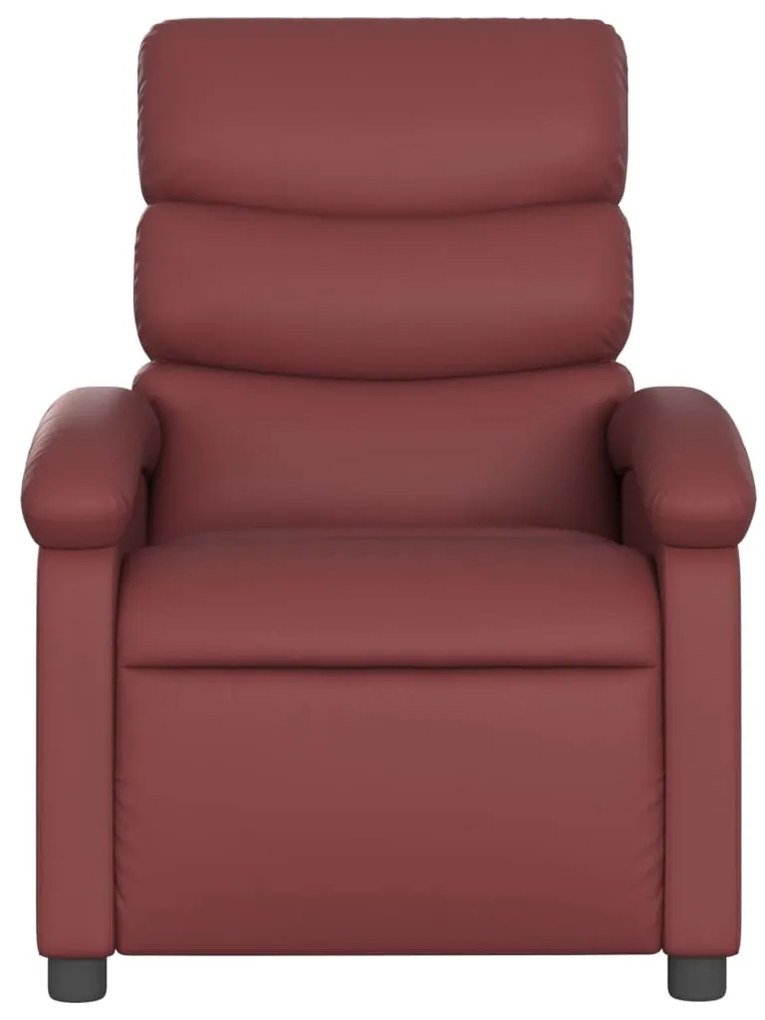 Poltrona massagens reclinável couro artificial vermelho tinto