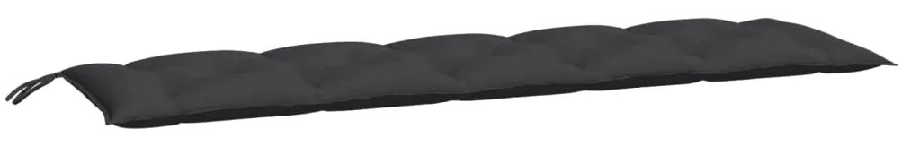 Almofadões banco jardim 2 pcs 180x50x7cm tecido oxford preto