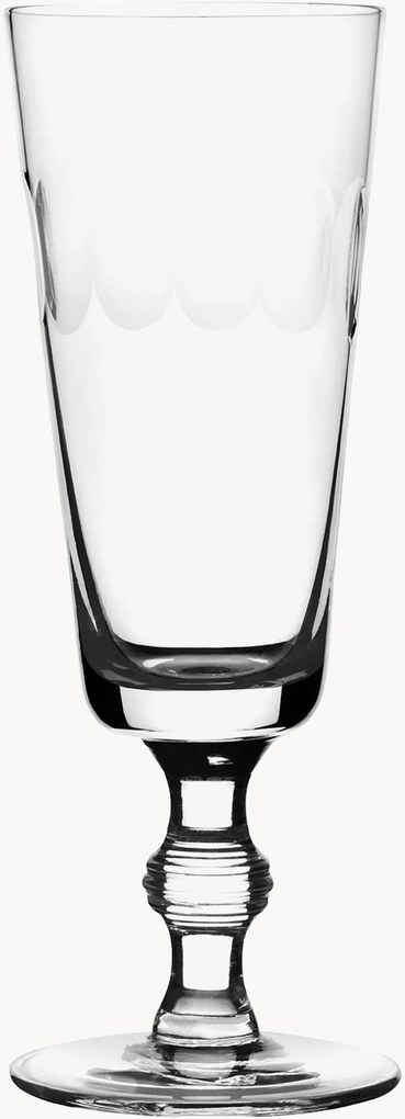 Copos de champanhe em cristal artesanal Lens, conjunto de 4