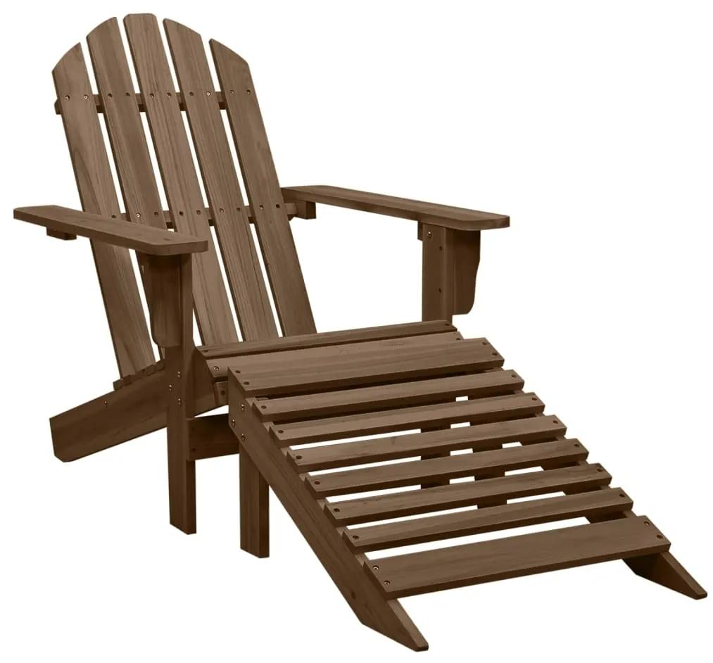 45701 vidaXL Cadeira de jardim com otomano madeira castanho