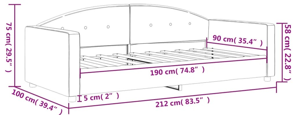 Sofá-cama 90x190 cm veludo preto