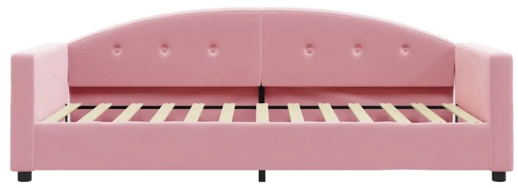 Sofá-cama com colchão 90x200 cm veludo rosa