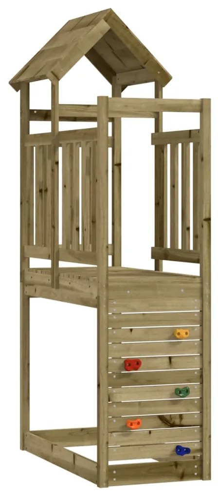 vidaXL Torre brincar c/ parede escalar 53x110,5x214cm pinho impregnado