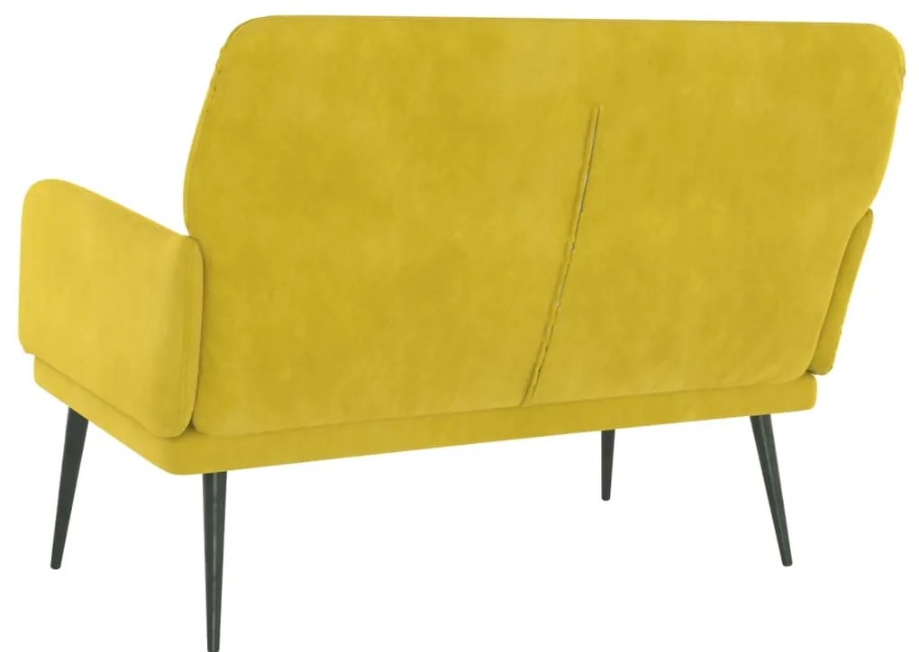 Banco 108x79x79 cm veludo amarelo