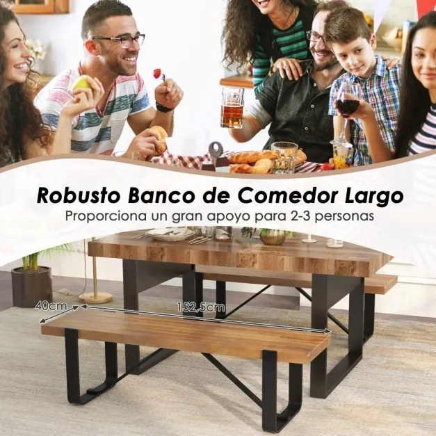 Banco de entrada 152,5 cm Estrutura metálica Rústica Sapateira de madeira Rústica Carga 300 kg Natural