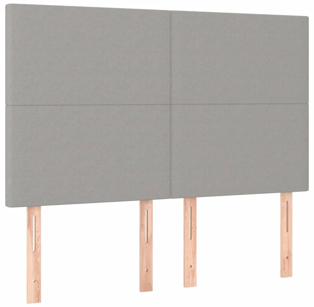 Estrutura de cama sem colchão 140x200 cm tecido cinzento-claro