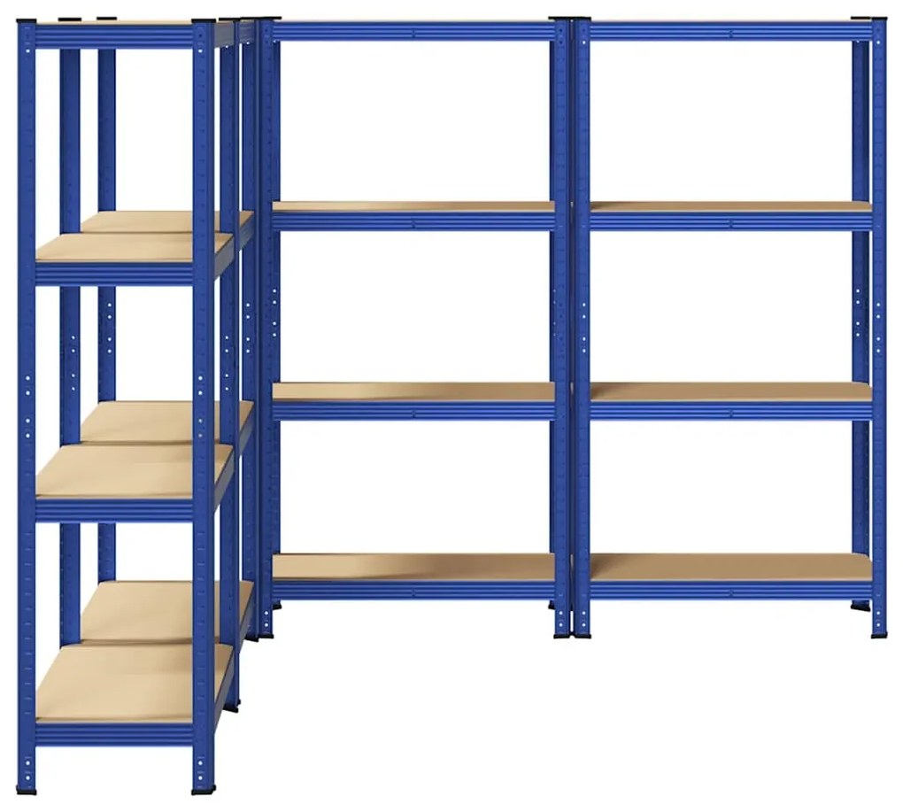 Prateleiras de armazenamento de 4 camadas 4 pcs aço azul