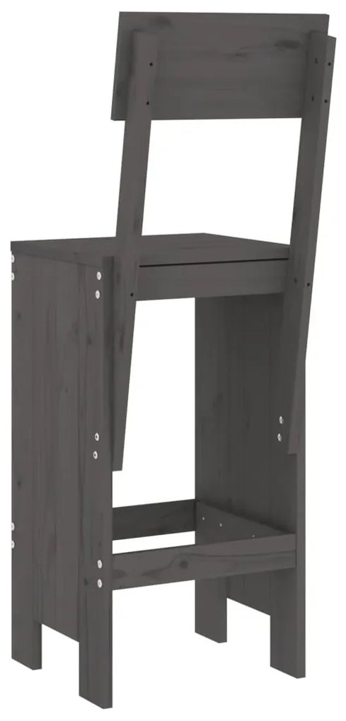 Cadeiras de bar 2 pcs 40x48,5x115,5 cm pinho maciço cinzento