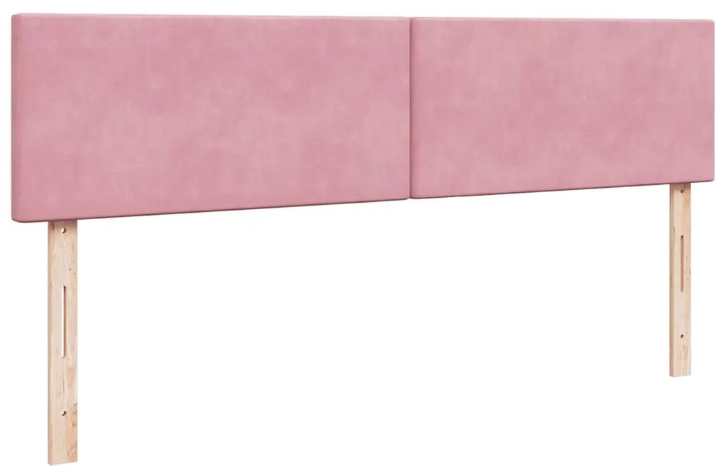 Estrutura de cama otomana com colchão 160x200 cm veludo rosa