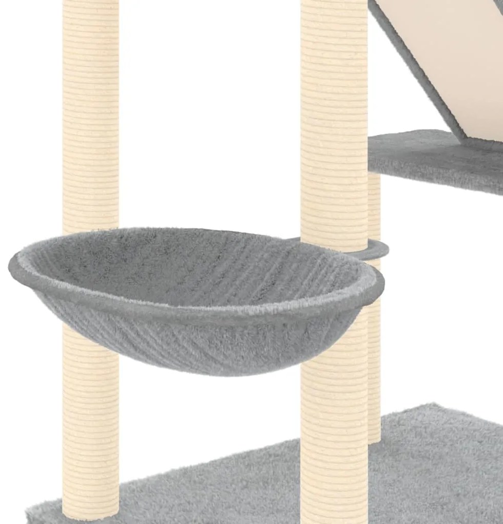 Árvore gatos altura ajustável chão-teto 277-303 cm cinza-claro