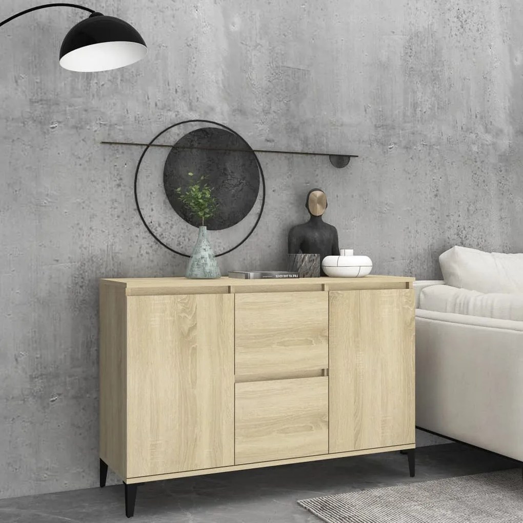 806115 vidaXL Aparador 104x35x70 cm contraplacado cor carvalho sonoma