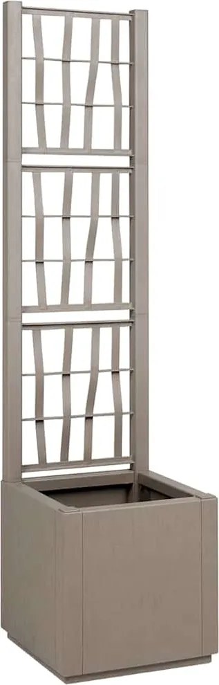 vidaXL Caixa de Flores Marrom Claro 36 x 36 x 140 cm Plástico