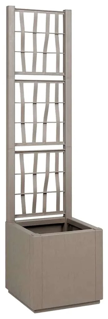 vidaXL Vaso de Jardim Cinzeto 36 x 36 x 140 cm Polipropileno