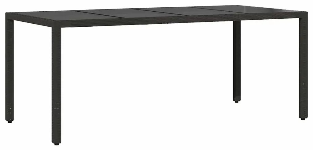 Conjunto de Jantar para Jardim 9 pcs Preto 190 x 90 x 75 cm