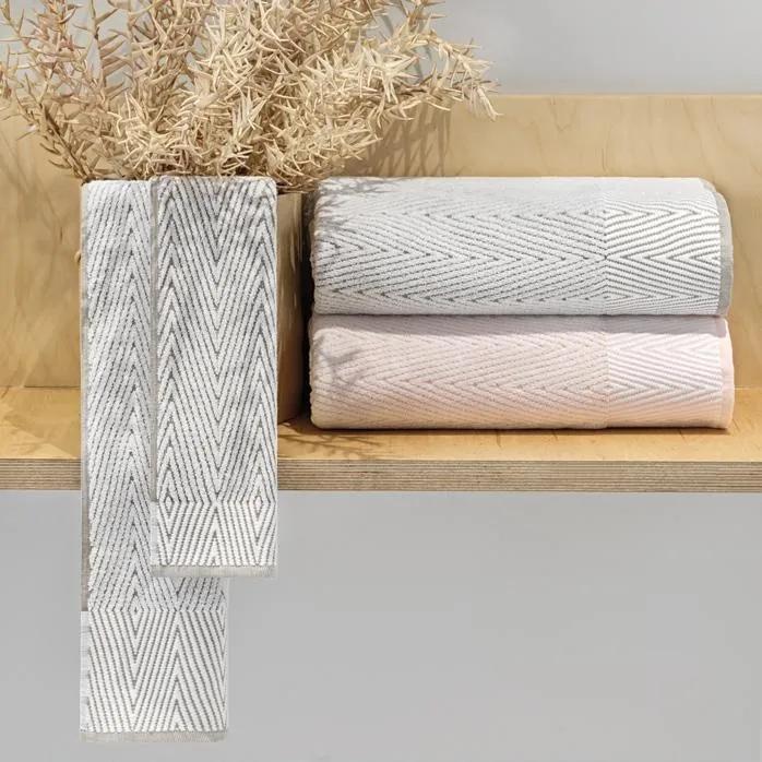 Jogo de 6 toalhas de banho 500 gr./m2 - 100% algodão em jacquard: salmão