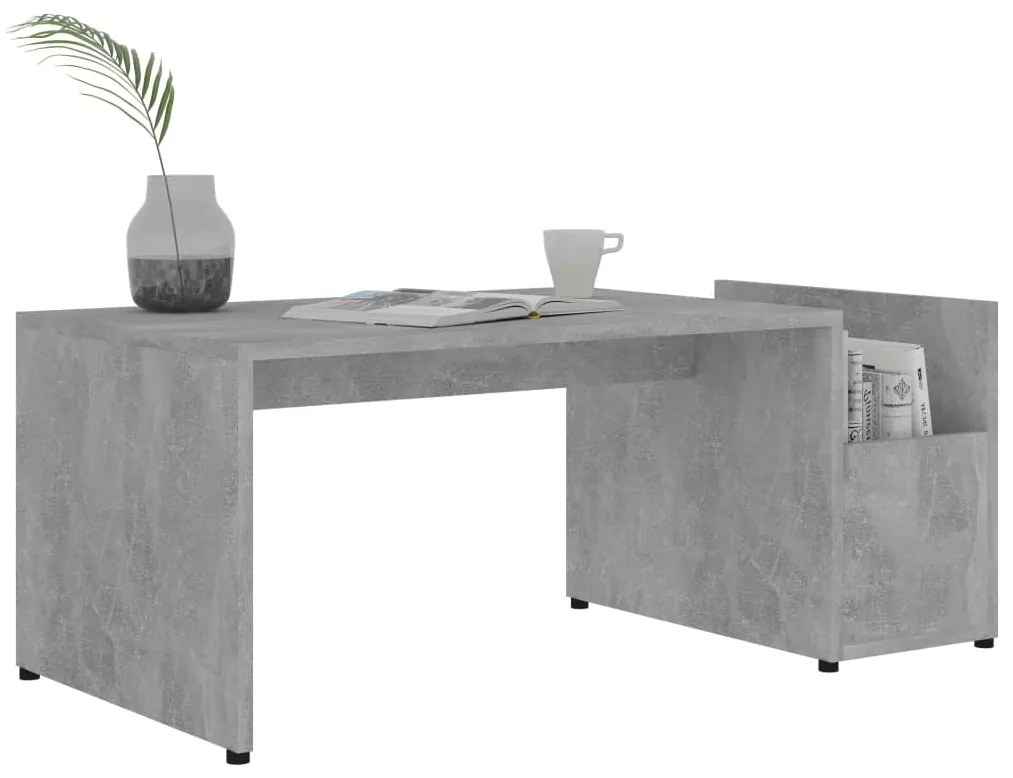 Mesa de centro 90x45x35 cm derivados madeira cinzento cimento