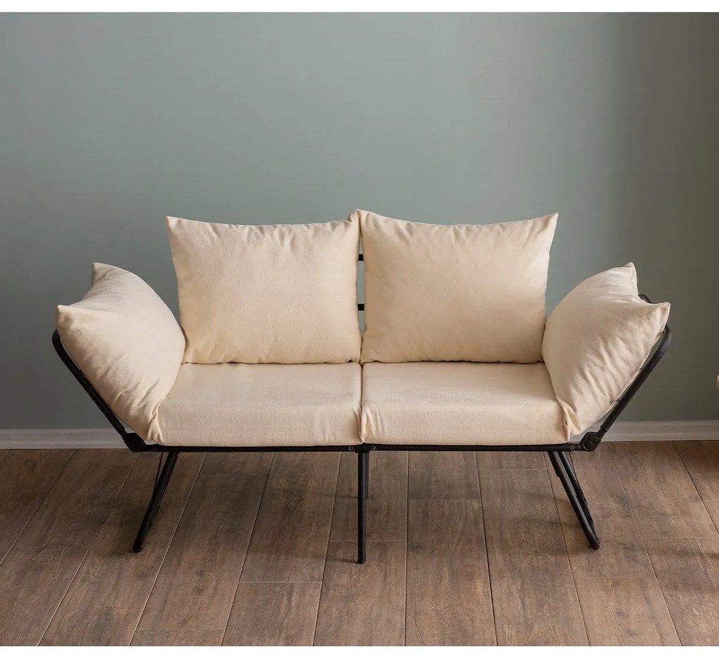 Sofá-Cama de 2 Lugares Viper – Creme Claro – 180x60 cm