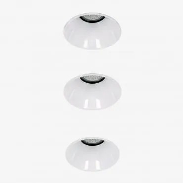 Pack De 3 Downlights Led Embutidos Sem Moldura Trimless Redondos Ø3,6 Cm Em Alumínio Luisiana Branco & Branco Cálido 2700k & 3 W & 38º - Sklum