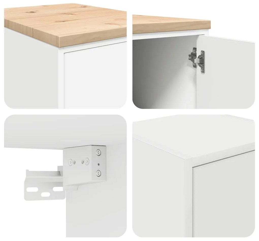 Armários de garagem 2 pcs derivados de madeira branco