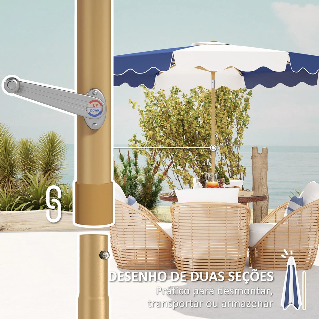 Chapéu de Sol de Jardim Ø267 cm Chapéu de Sol de Exterior com Ângulo I