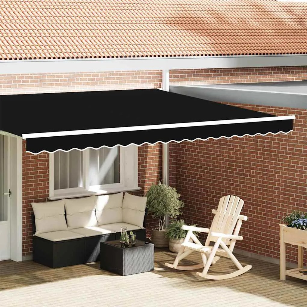 vidaXL Bandeja do Toldo para Estrutura de 4.5 m Preto 4.3x0.2 m