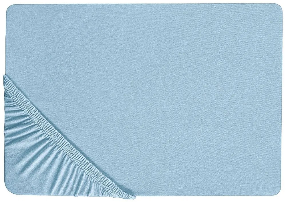 Lençol-capa em algodão azul claro 90 x 200 cm HOFUF Beliani