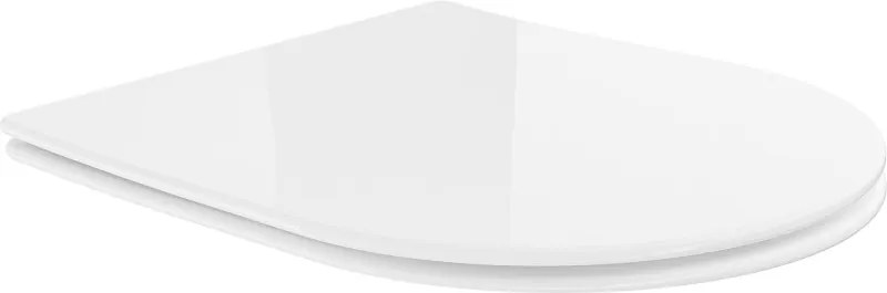 Mexen tampa de queda lenta slim, duroplast, branco brilhante - 39040100