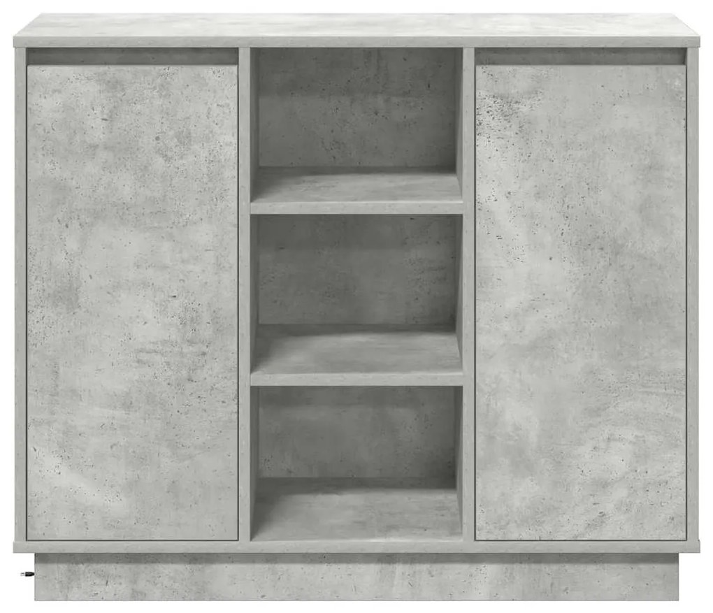 Buffet com LED Cinza Concreto 90x32x75 cm Madeira engenheirada
