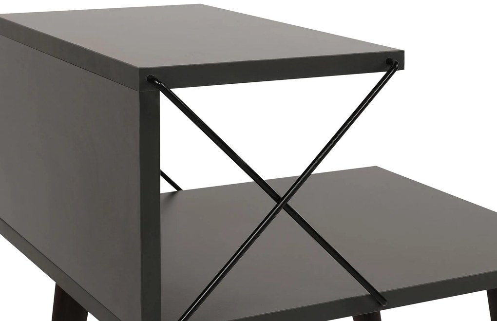 Mesa de Cabeceira Cross – Antracite – 50x55x40 cm