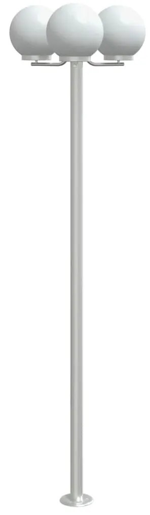 Candeeiro de chão para exterior 2 pcs 215 cm aço inox. prateado