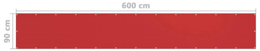 Tela de varanda 90x600 cm PEAD vermelho