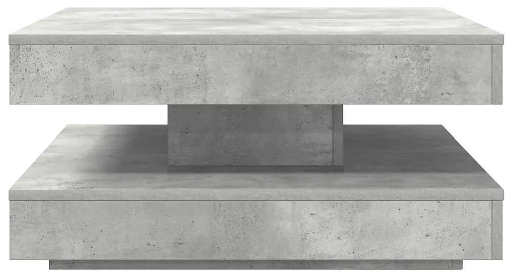 Mesa de centro rotativa a 360 graus 70x70x34,5 cm cinza cimento