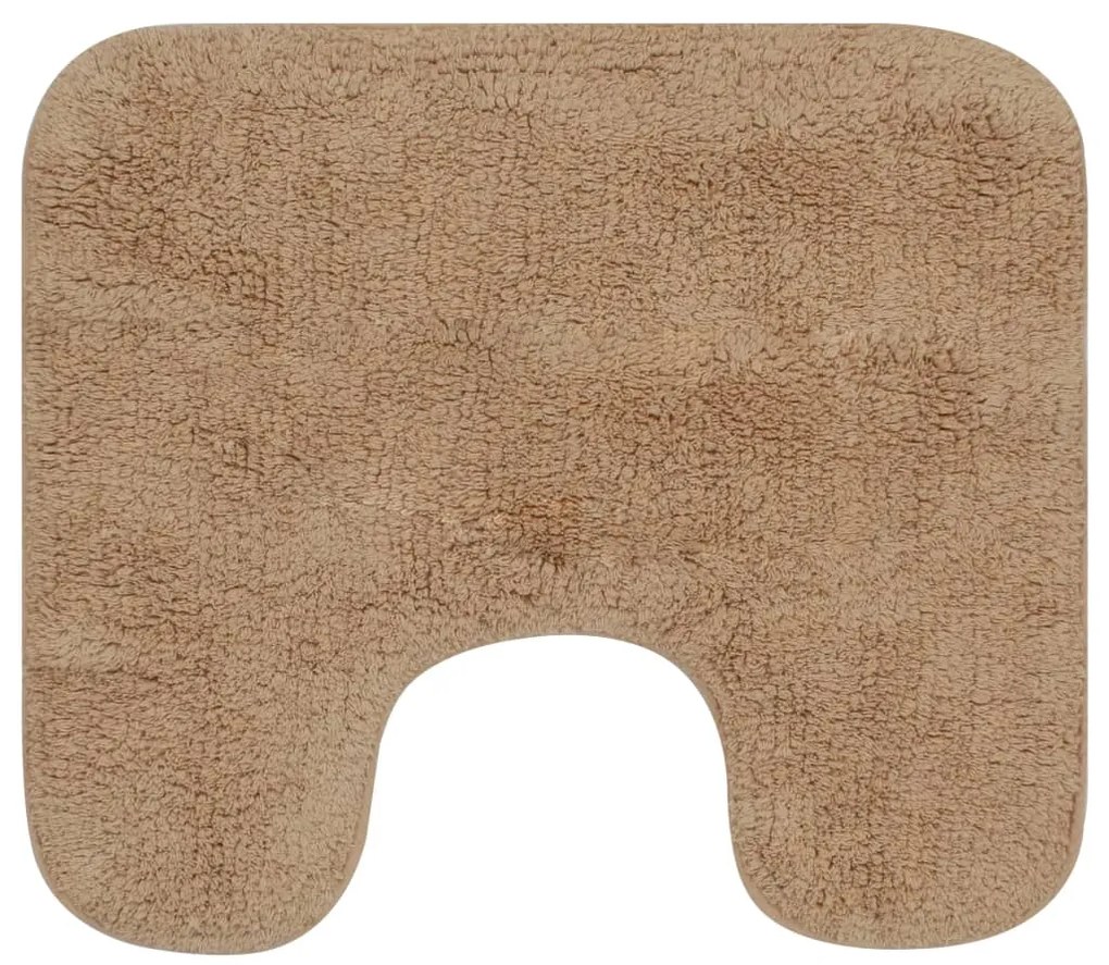Conjunto tapetes de casa de banho 3 pcs tecido bege