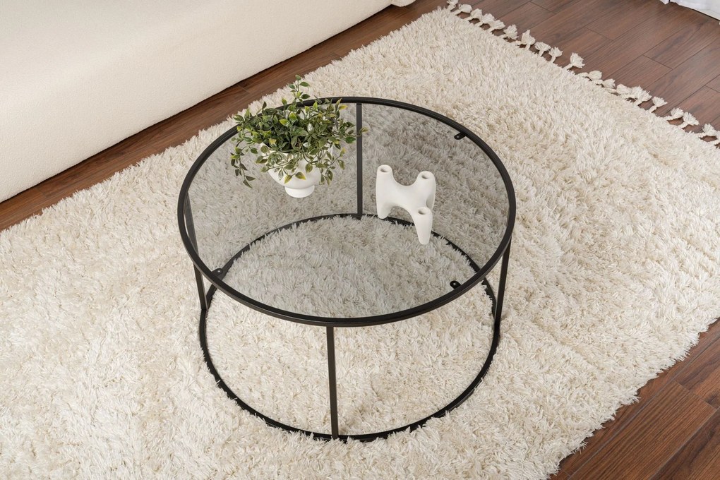 Mesa de Centro Black-Grey-80 – Preto – 80x43x80 cm | Tribo Home
