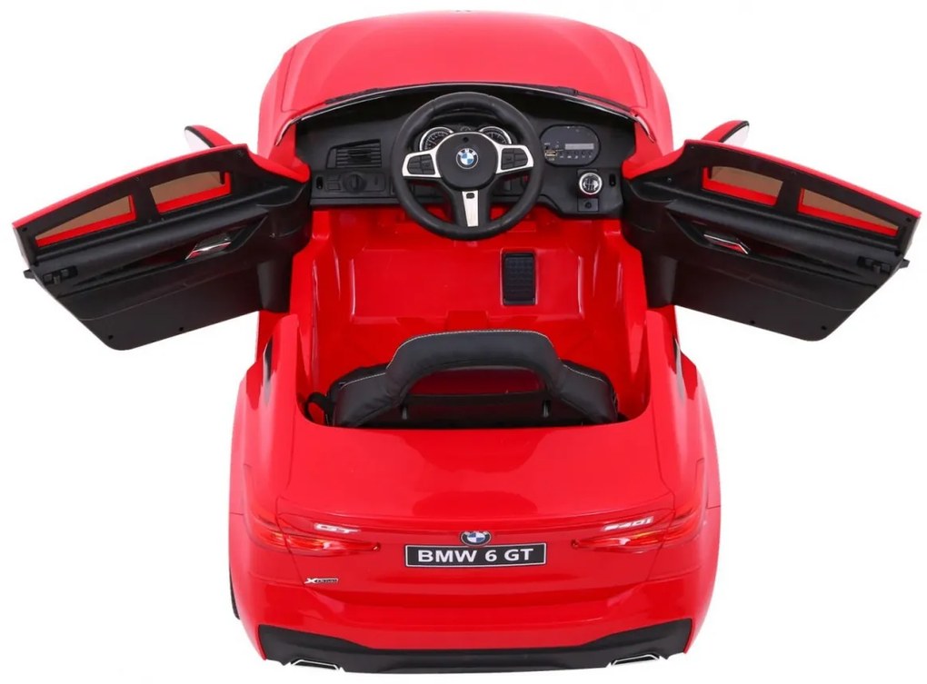 Carro elétrico para Crianças 12V BMW 6 GT Rodas de EVA, Assento de couro Vermelho