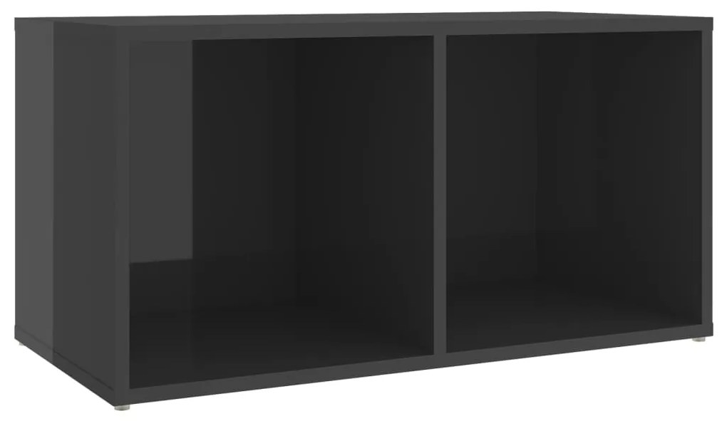 Móveis de TV 2 pcs 72x35x36,5 cm contraplacado cinza brilhante