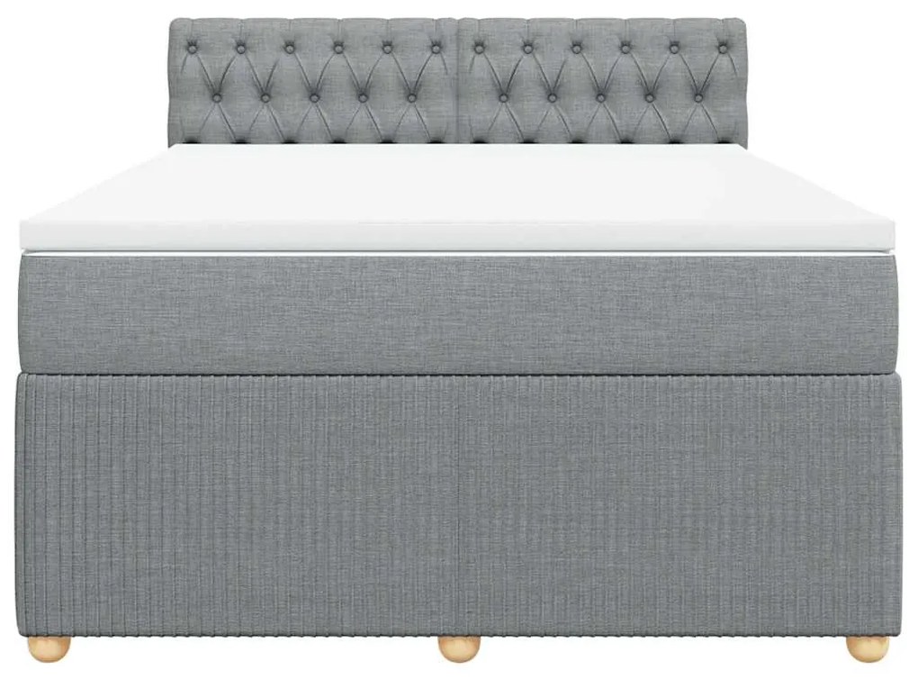 Cama com molas/colchão 140x200 cm tecido cinzento-claro