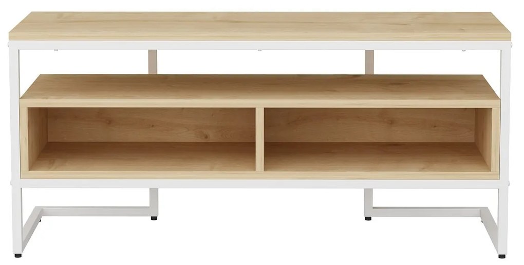 Móvel de TV Merrion – Branco/Carvalho – 110x35x49,9 cm
