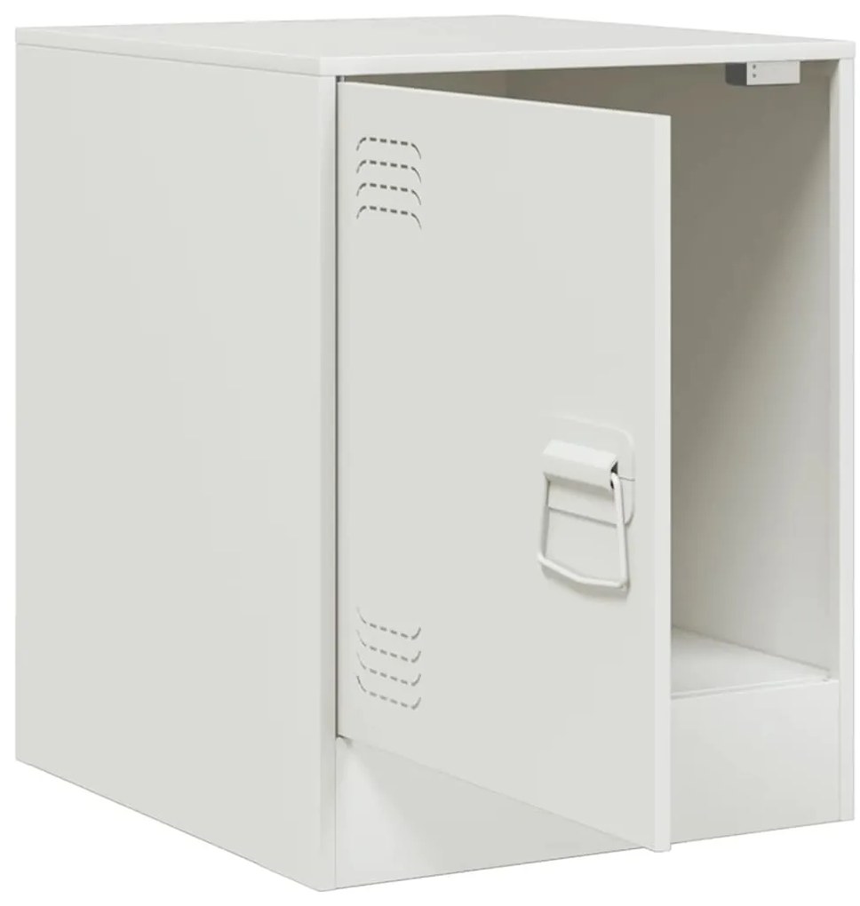 Mesas de cabeceira 2 pcs 34,5x39x44 cm aço branco