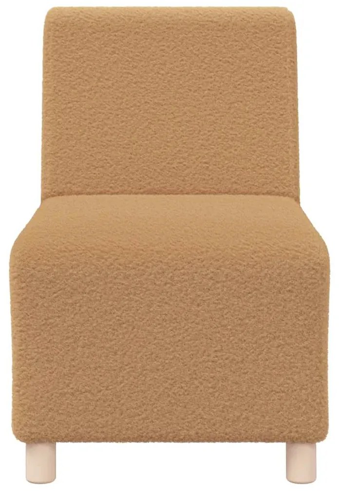 Poltrona 55 cm tecido encaracolado tipo lã bege