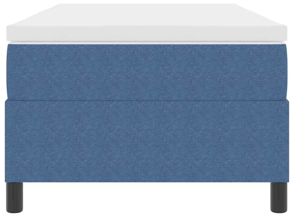 Cama Box Spring com Colchão - Azul, 80 x 200 cm, Tecido de Veludo Cote