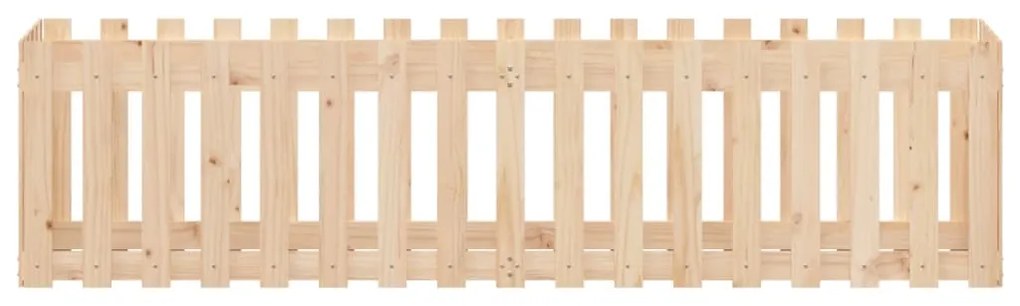 Canteiro elevado c/ design de cerca 200x50x50 cm pinho maciço